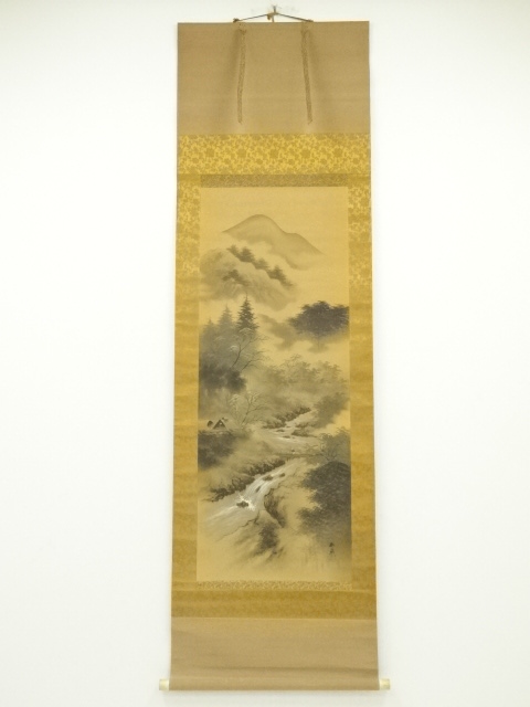 JAPANESE HANGING SCROLL / HAND PAINTED / LANDSCAPE